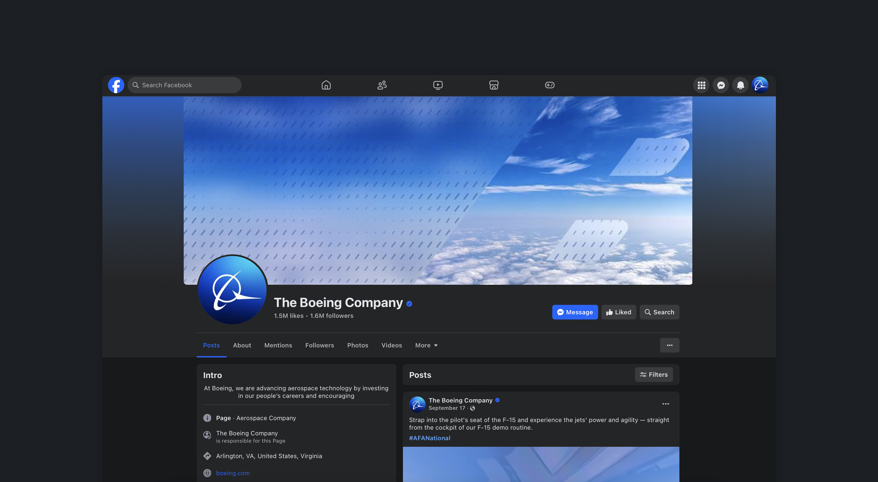 Boeing social media