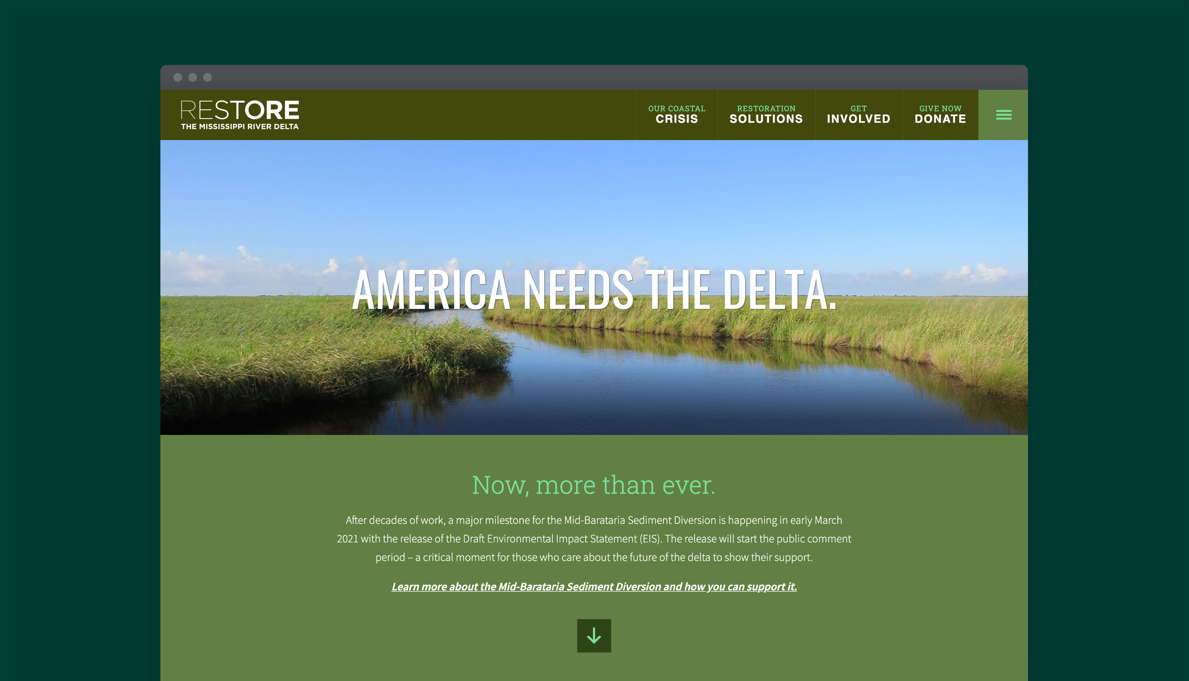 Restore the Mississippi River Delta Website